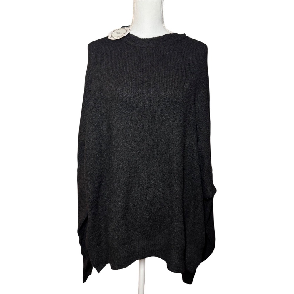 Umgee Darlin' Please Sweater 2XL Black NWT Oversized Dolman Sleeve Knit